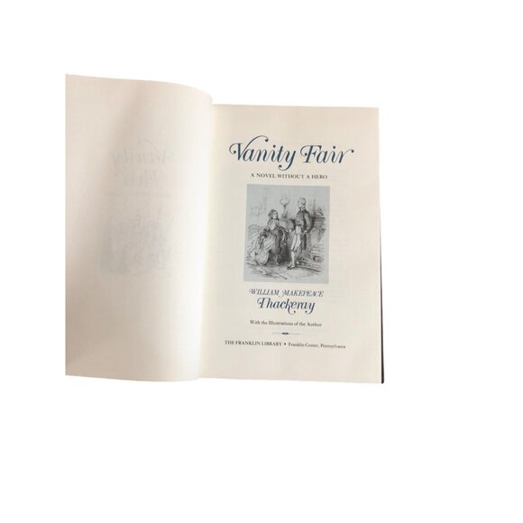 Vanity Fair Leather Bound Book William Makepeace Thackeray Gilded Illust Decor S - Picture 11 of 16